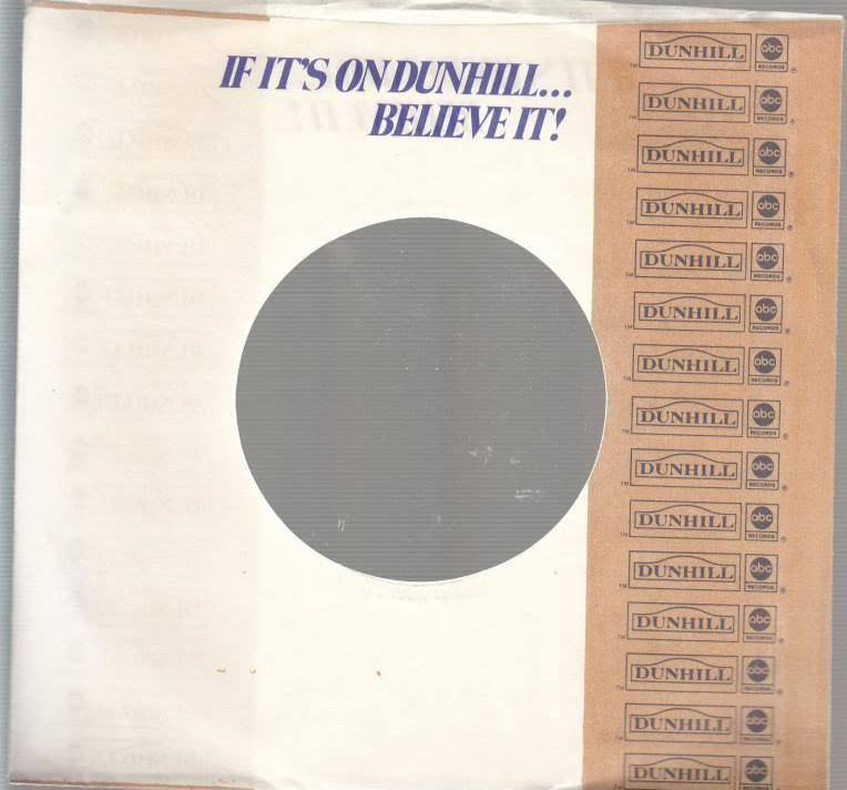 Company Sleeve 45 ABC / Dunhill - White/Yellow w/ Blue Text (1969-1970)