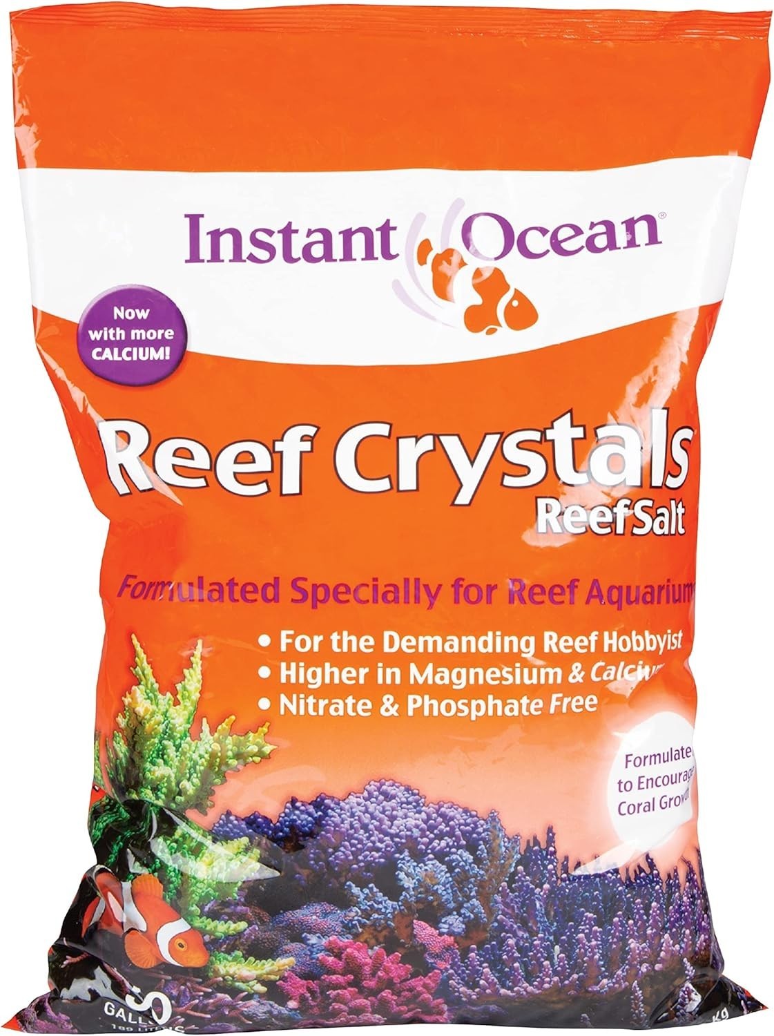 Instant Ocean Reef Crystals Salt for 50 Gallons, Enriched Formulation