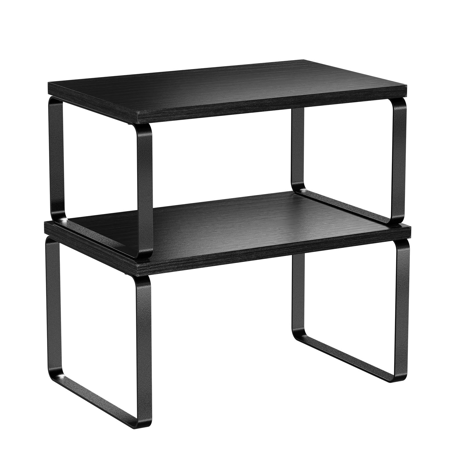 Cabinet Organizer Shelf, Set of 2 Stackable Kitchen Counter Shelves, Expandab...