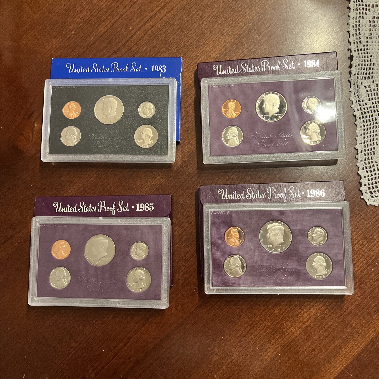 United States Proof Set Lot (4): Years 1983, 84, 85, 86