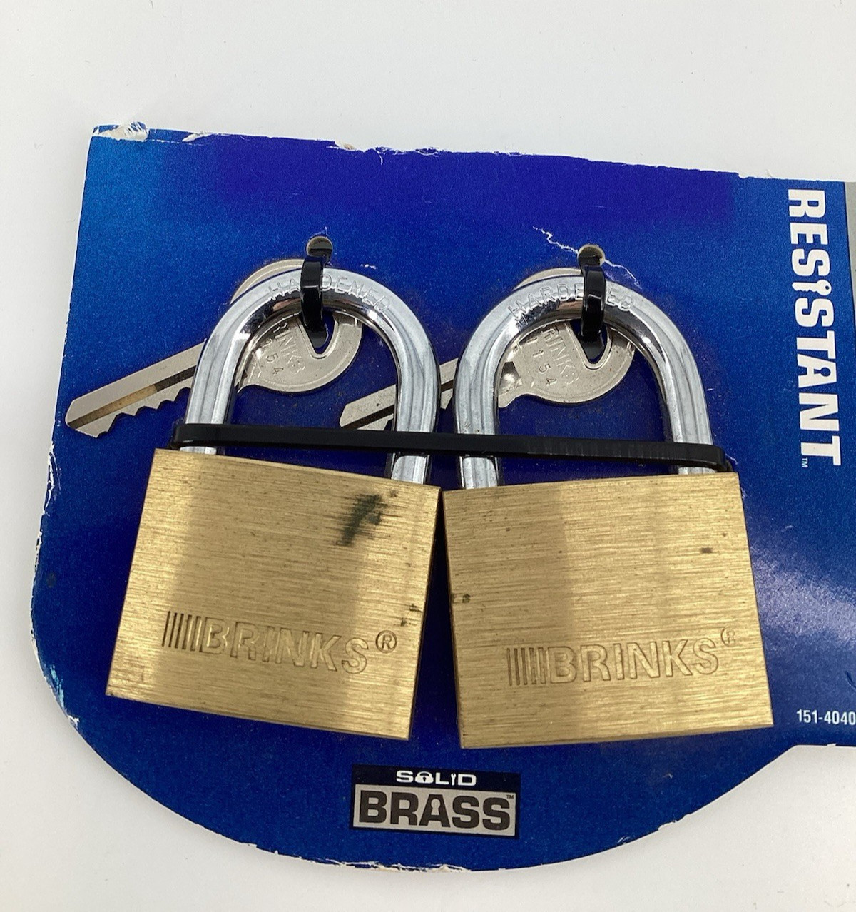 Brinks Solid Brass Padlocks & Keys 2008 Set Of 2