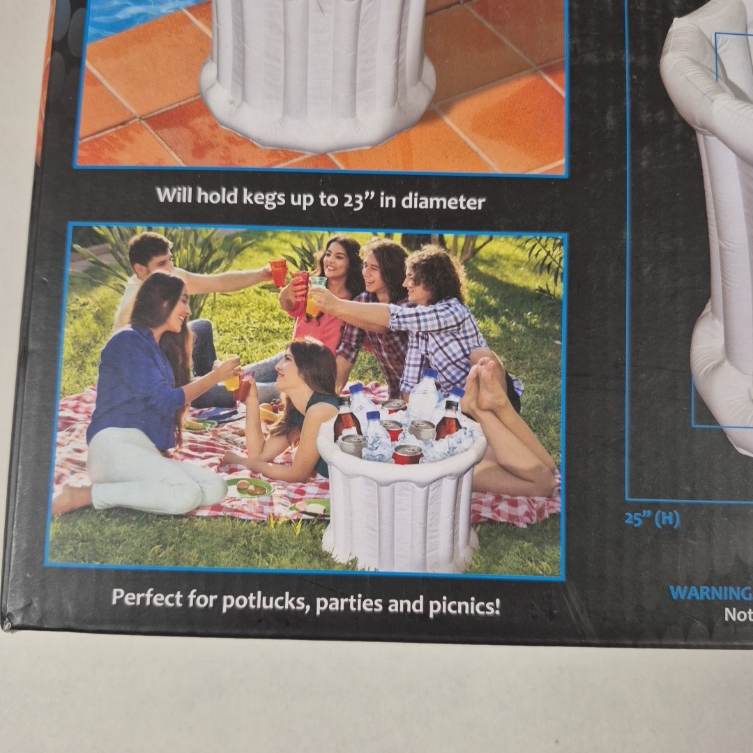Inflatable kegkoolerbucket Holds 150lbs 23" Diameter Cooler Beer Pool Drinks