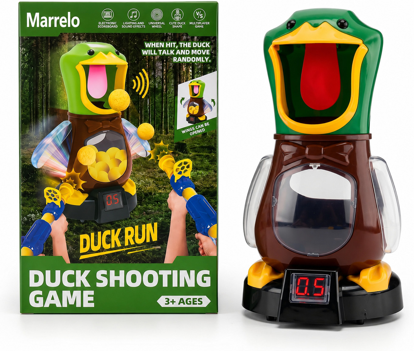 Marrelo Duck Shooting Toy Set Kids 3-8 years Target Game 2Air Blasters 24Balls
