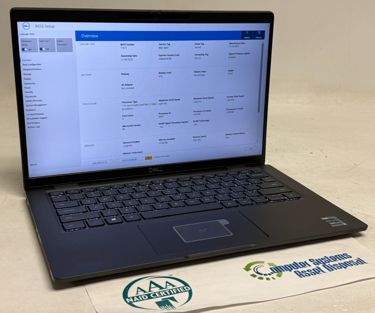 Dell Latitude 7420 14" (i7-1185G7 3.0GHz - 16GB RAM - 512GB SSD - Win11Home)