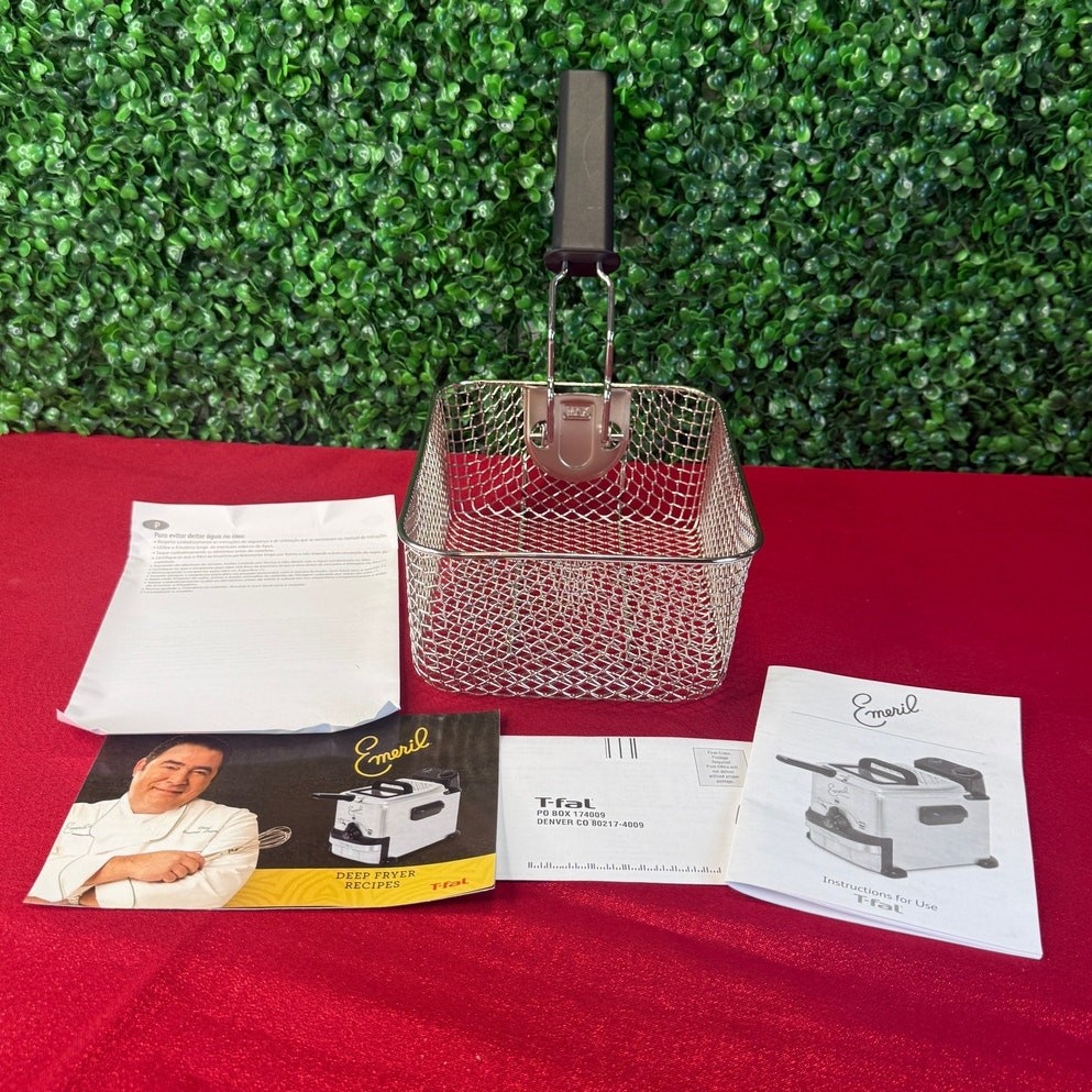 New T-Fal Mini Fryer Replacement Basket Stainless Steel Wire Mesh Long Handle