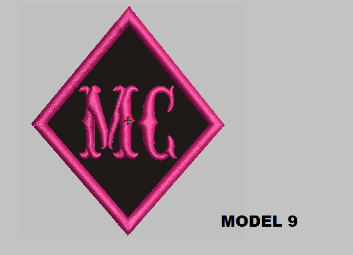 Custom Embroidery Diamond Embroidered MC PATCH, badge, tag sew on