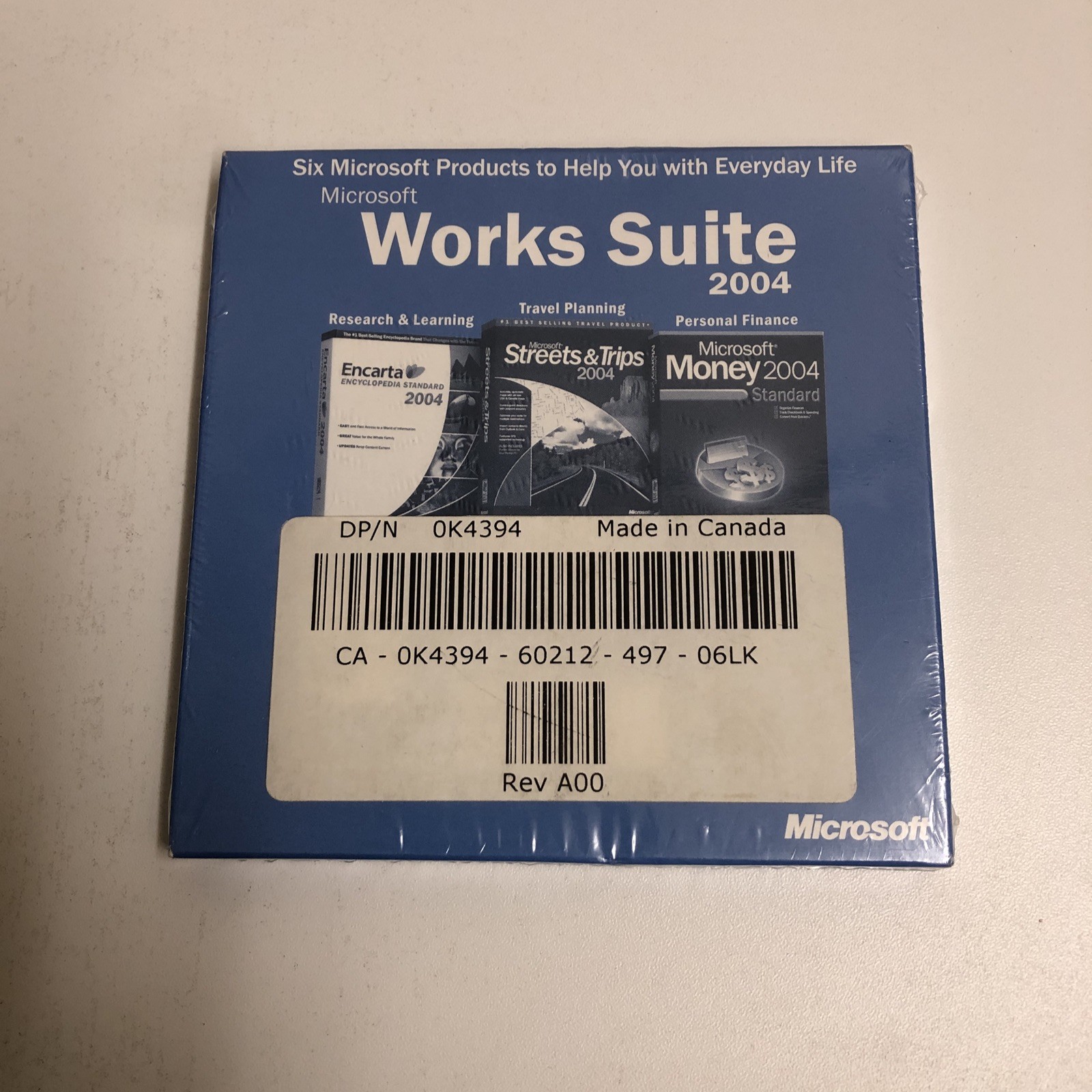 FACTORY SEALED Microsoft Works Suite 2004 PC Software Disc w/ Product Key