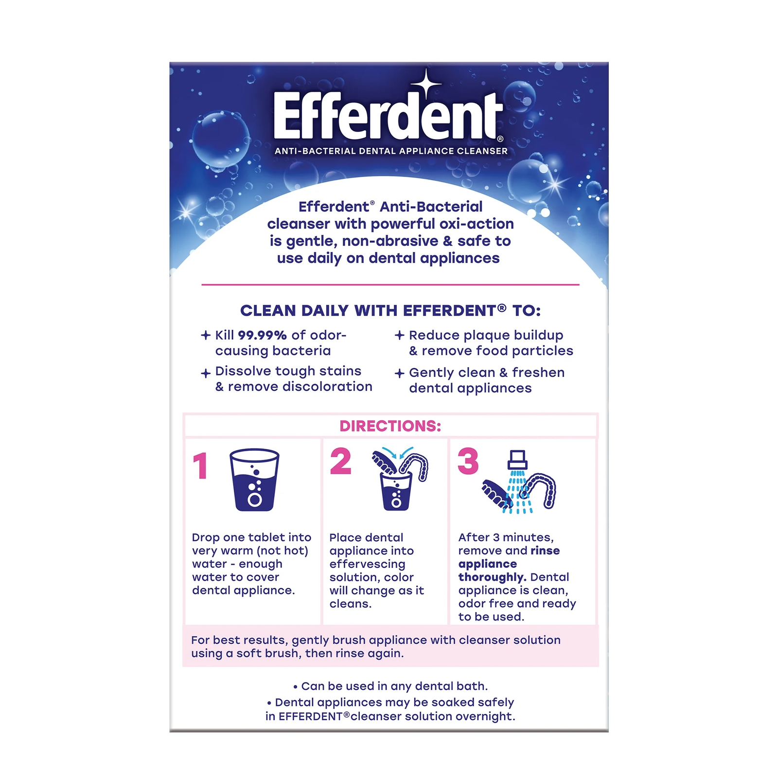 Retainer & Denture Cleaner Tablets, Complete Clean, 126 Count