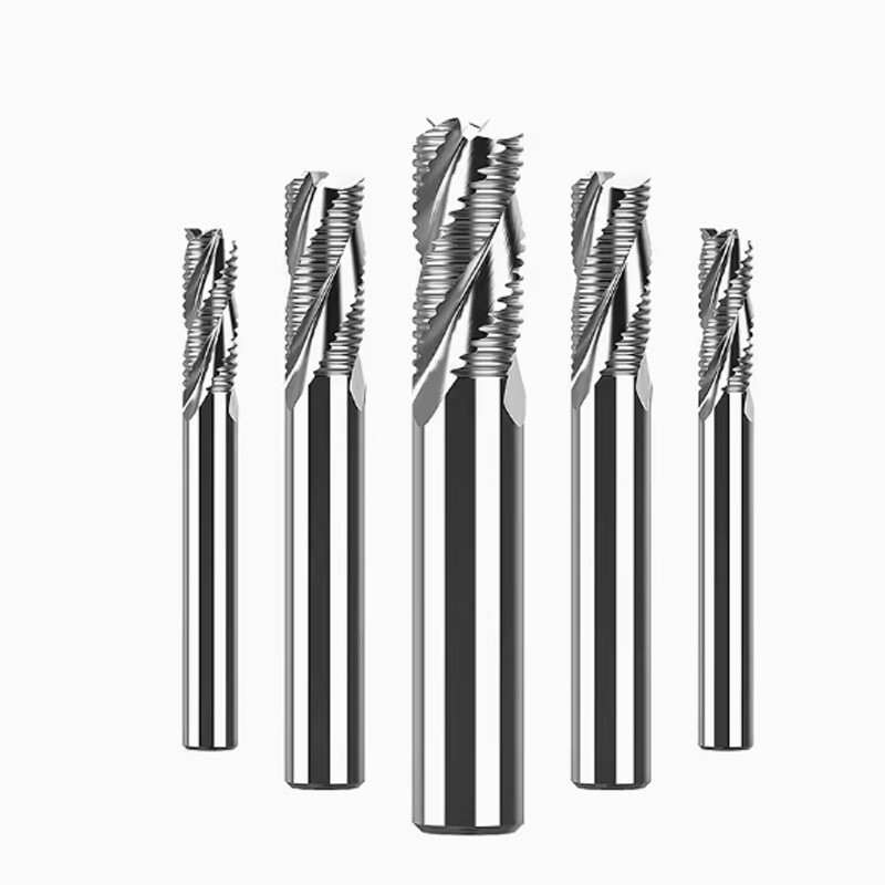 HRC 55° Solid Carbide End Mill 3 Flute Rough Milling Cutter For Aluminium New
