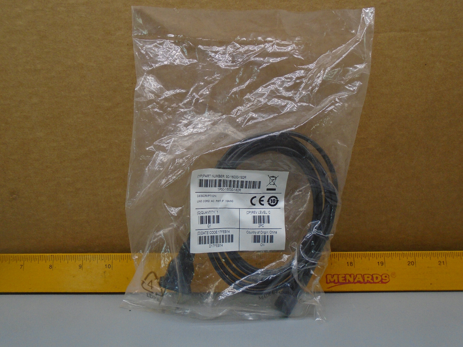 Zebra Symbol Motorola Standard Power Cord 50-16000-182R  N113