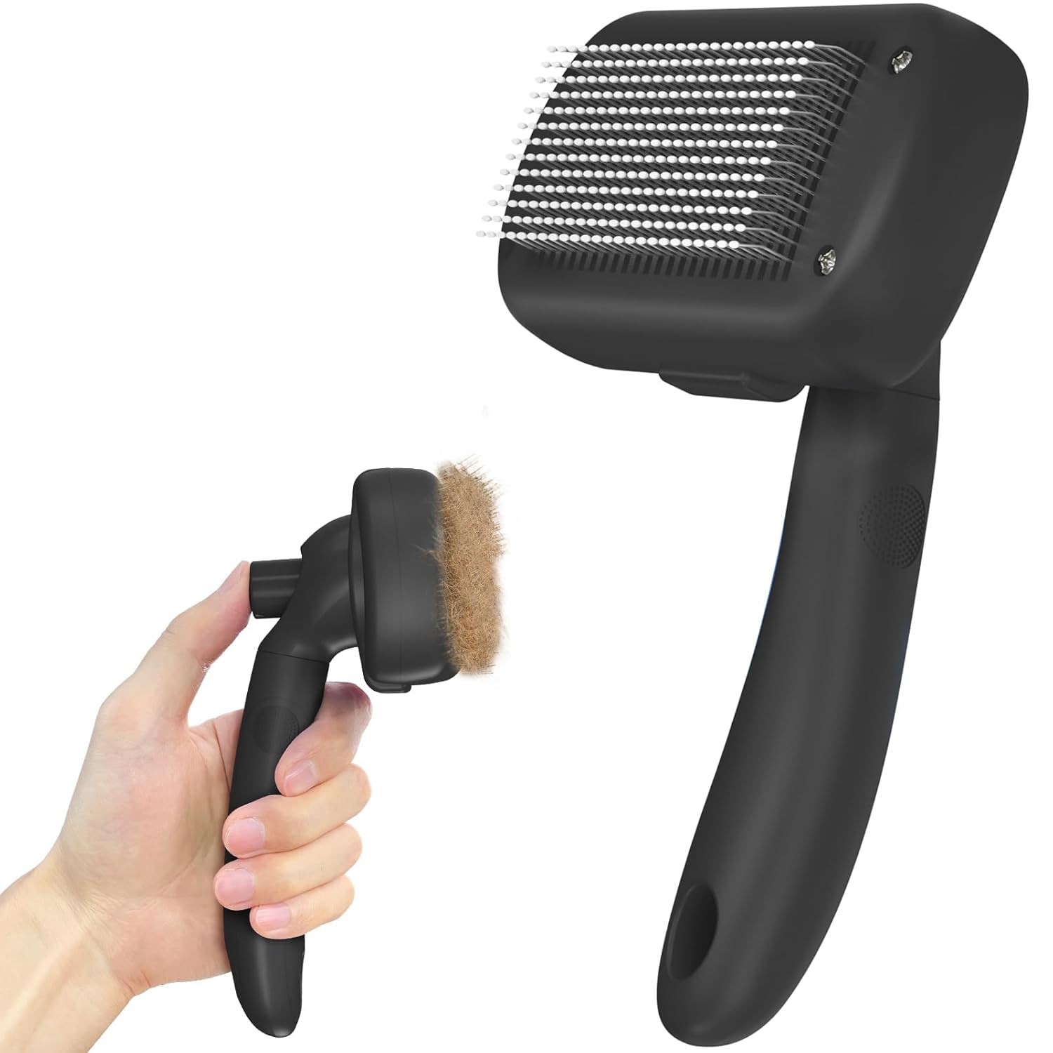 Self Cleaning Shedding Brush - Skin Friendly Grooming Tool for Dogs, Cats,