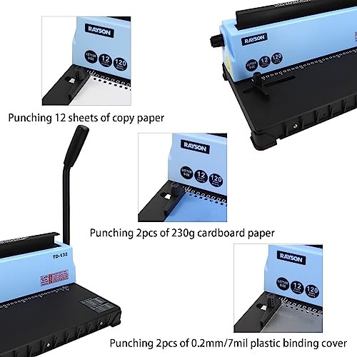 TD-132 Wire Binding Machine, 32-Hole Spiral Coil Binder, 3:1 Pitch, Punches