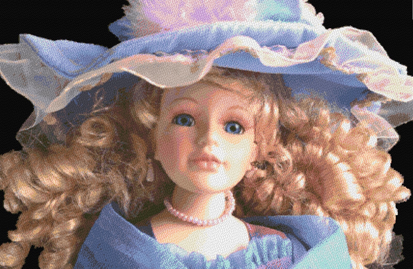 Victorian Porcelain Doll Cross Stitch Pattern + Photo - VERY Advanced