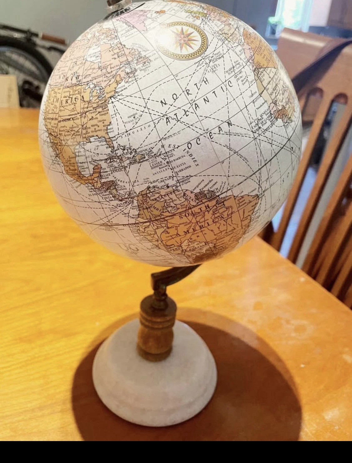 Small Spinning Globe Table Decor Home Decorations Accessory