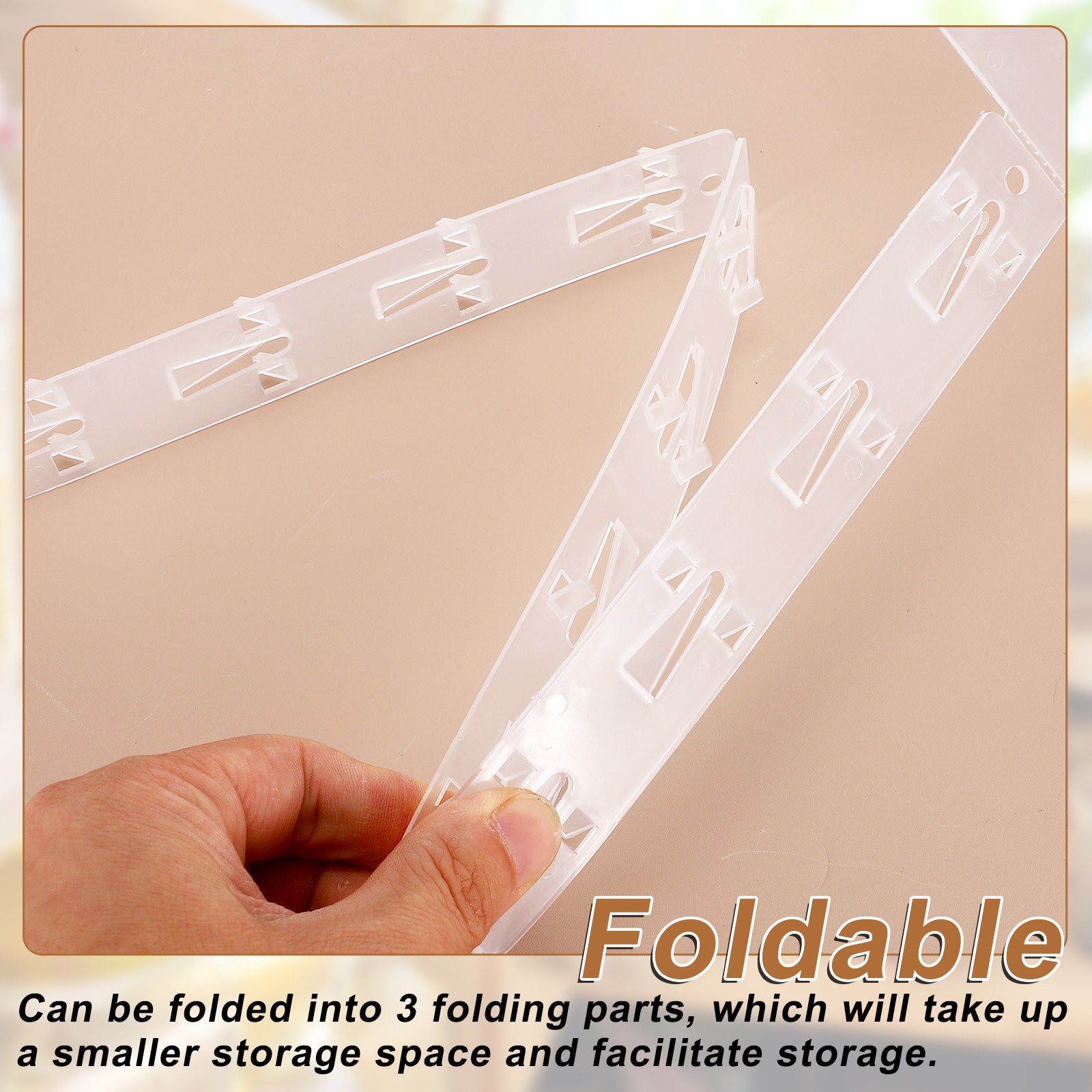 10Pcs Hanging Merchandise Strips with Hook, 24.8" Foldable Display Stand, Clear