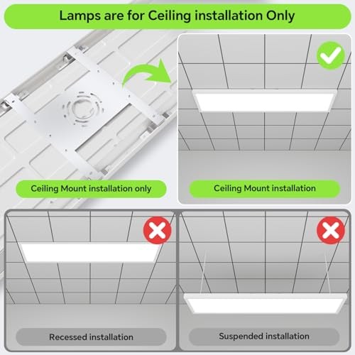 1x4 LED Flat Panel Light,Surface Mount Ceiling Light,5CCT 1x4FT 2PACK