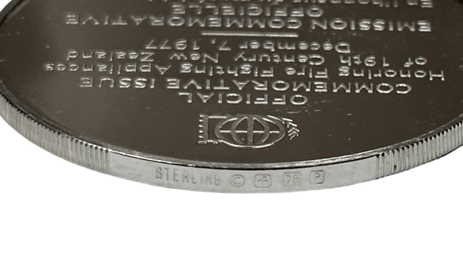 Fire Fighting Appliances NZ Postmasters Society Silver Commemorative Proof Medal