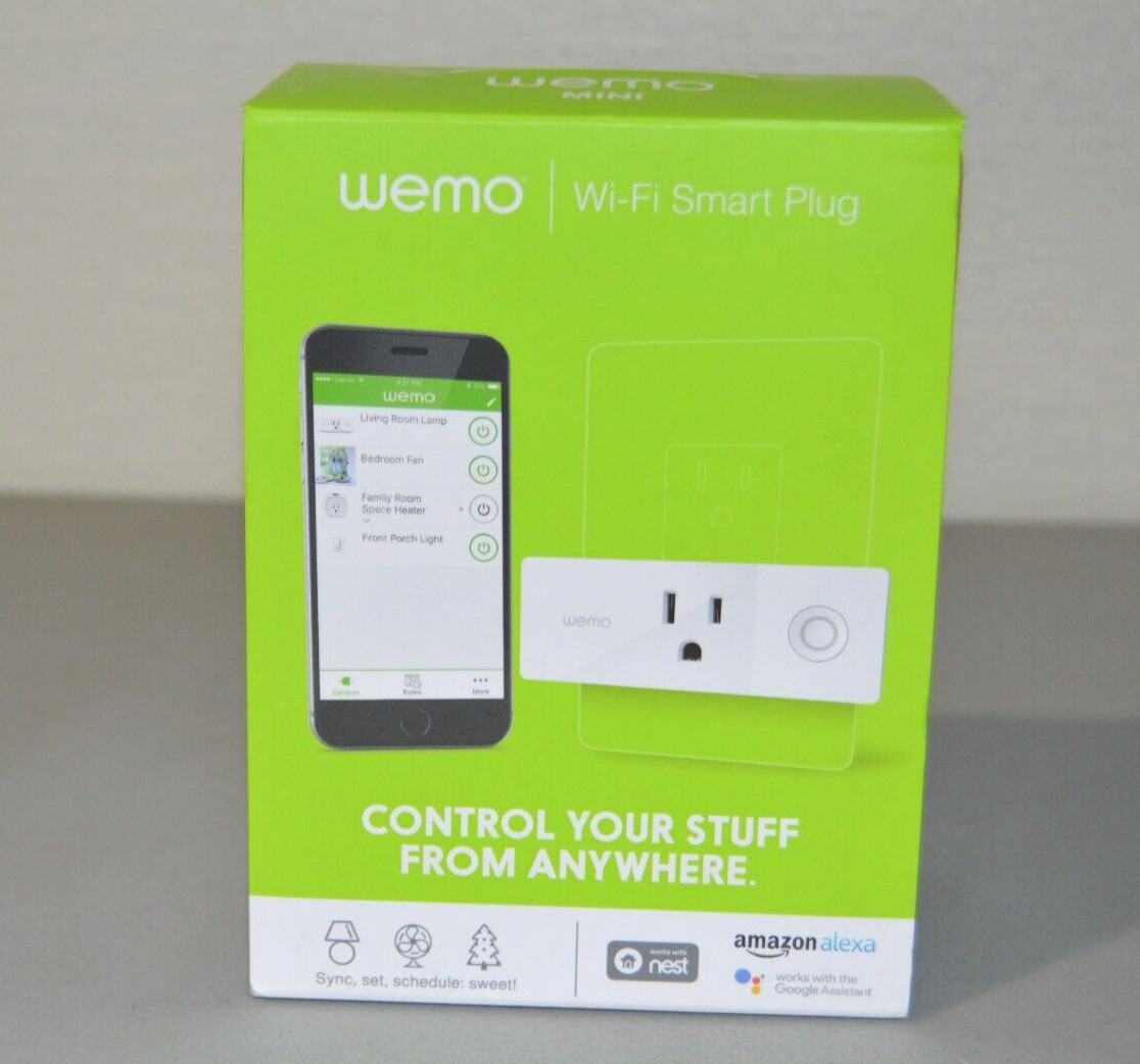 Smart Plug WiFi Enabled Mini White WeMo (F7C063) Works with Nest Alexa Google