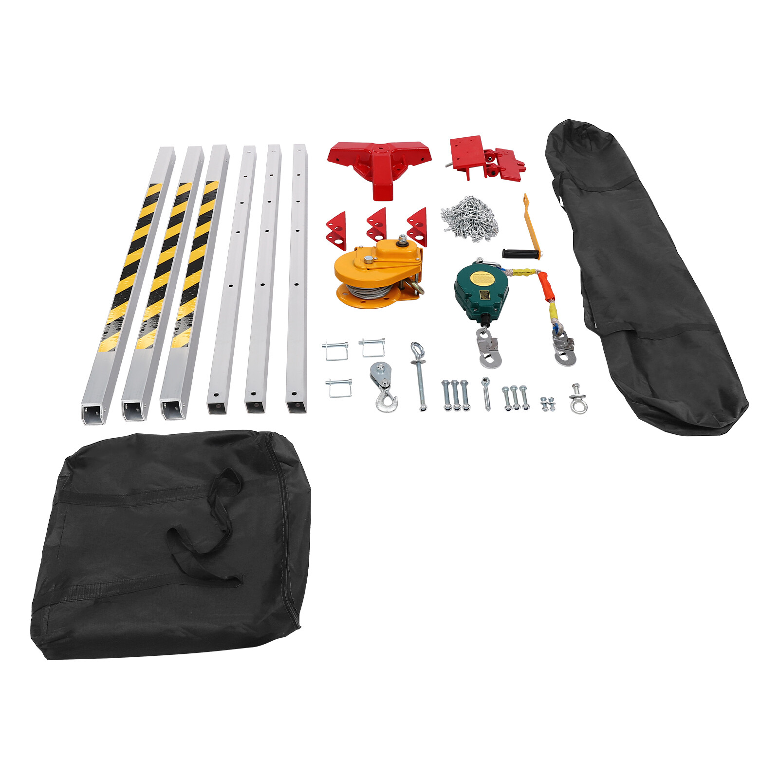 Confined Space Tripod Kit 1800lb Winch w/5.2ft-8ft Adjustable Legs Rescue Tripod
