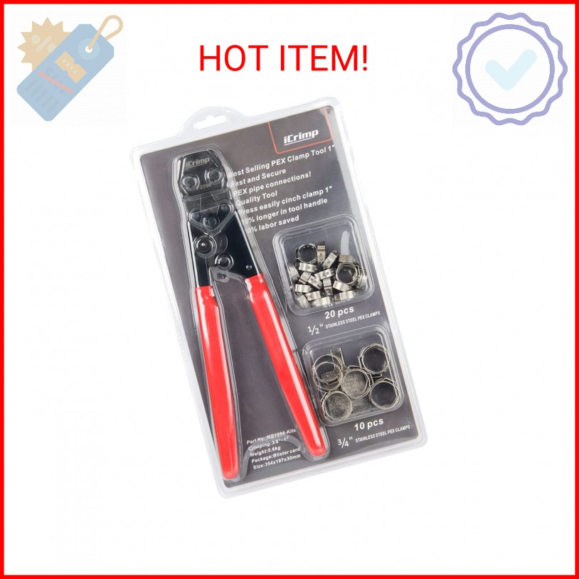 iCrimp PEX Pipe Clamp Cinch Tool Crimping Tool Crimper for Stainless Steel Clamp