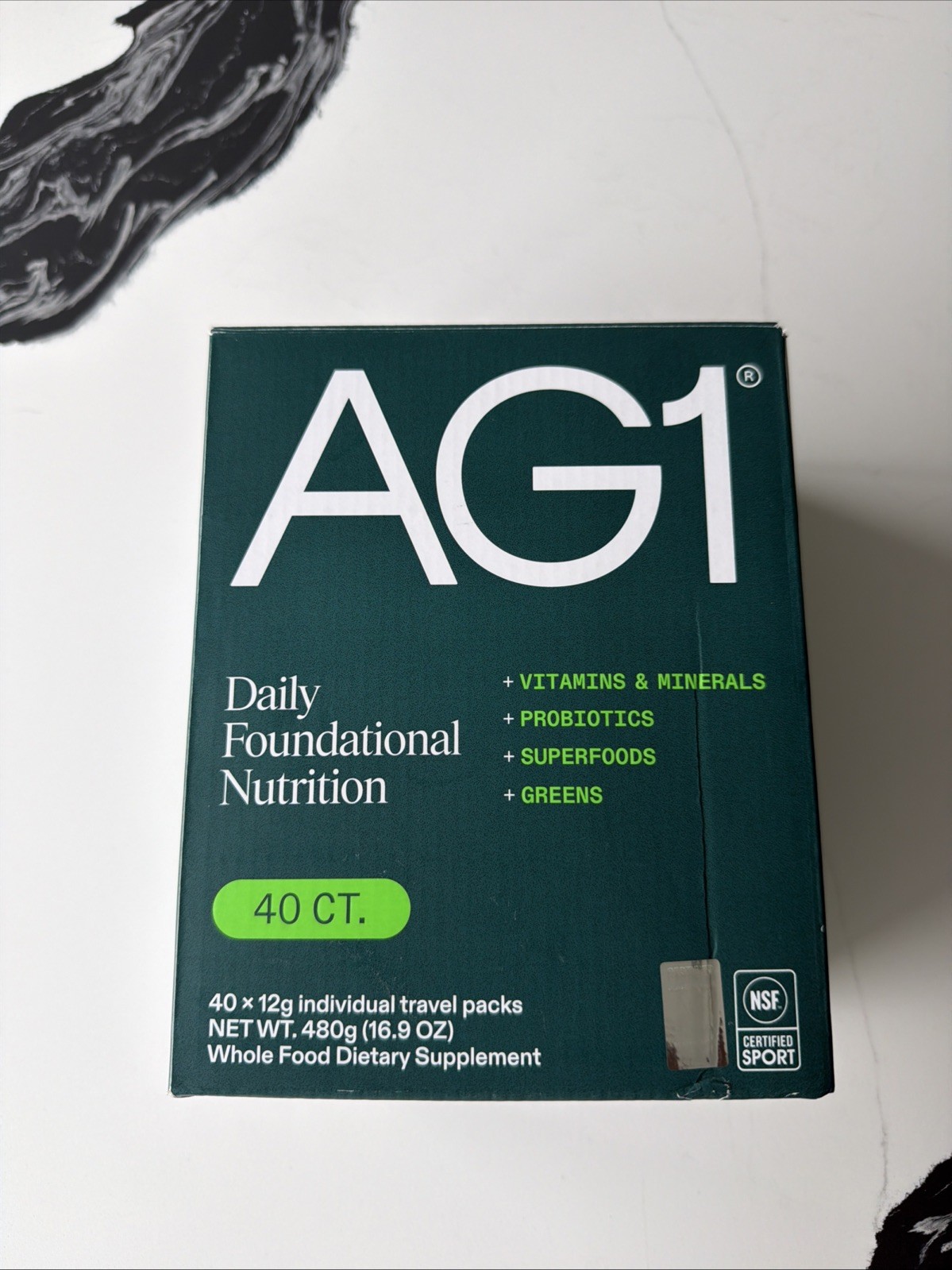AG1 Original Formula Greens Powder Supplement 40 Packs of 12g Packs, Exp. 05/26