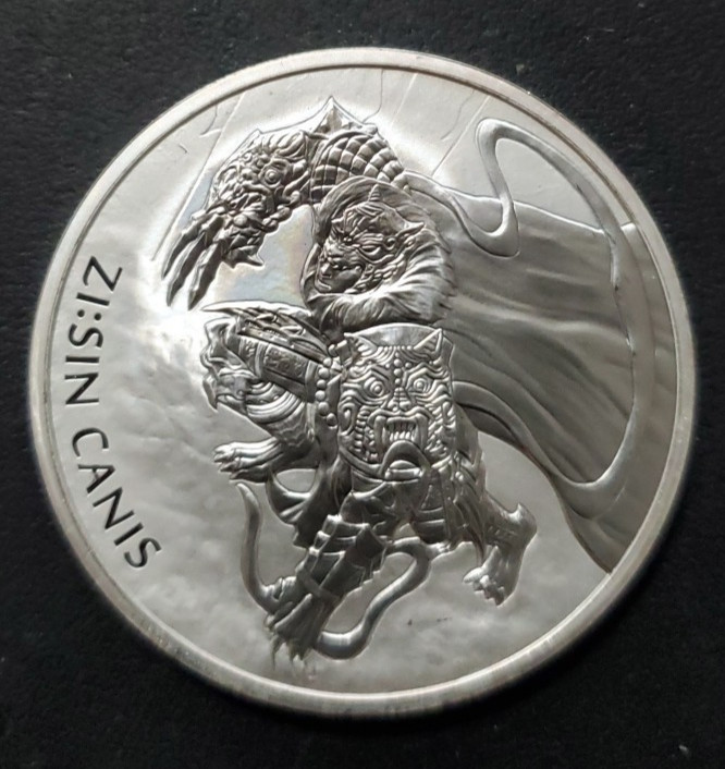 2018 South Korea 1 oz .999 Fine Silver ZI:SIN Canis BU Silver 1 Clay Coin