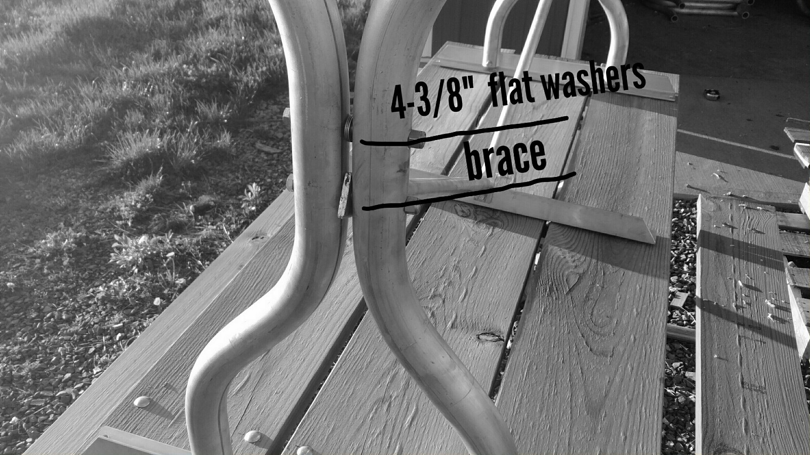 8 ft.Picnic table frame aluminum~Rosendale Picnic Tables
