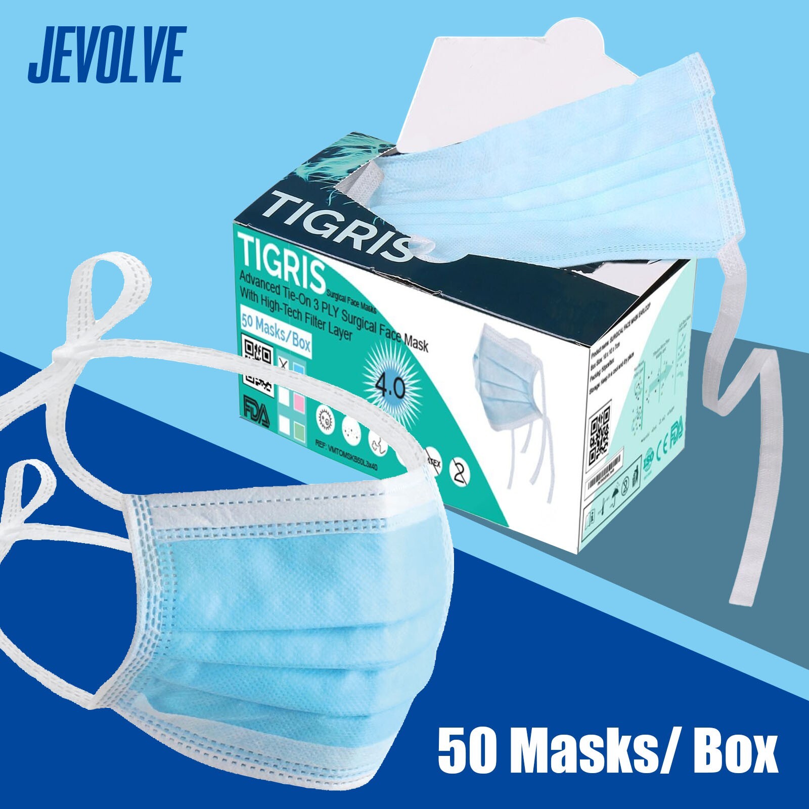 Surgical Tie-On Face Mask Filtering 3 Layers  Wholesale Level 3