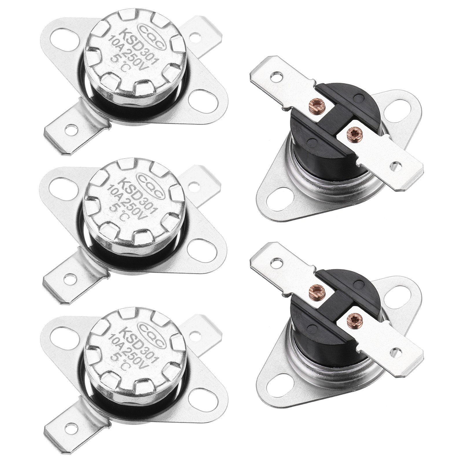 Temperature Control Switch Thermostat 5°C 10A N.C 6.3mm Pin 5pcs