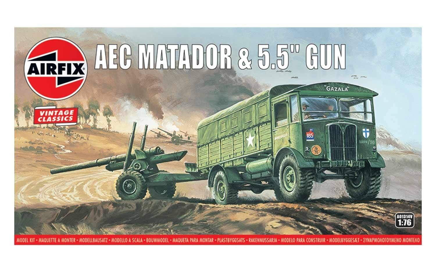 Airfix A01314V WWII British AEC Matador & 5.5 in Gun 1/76 Scale Plastic Model...