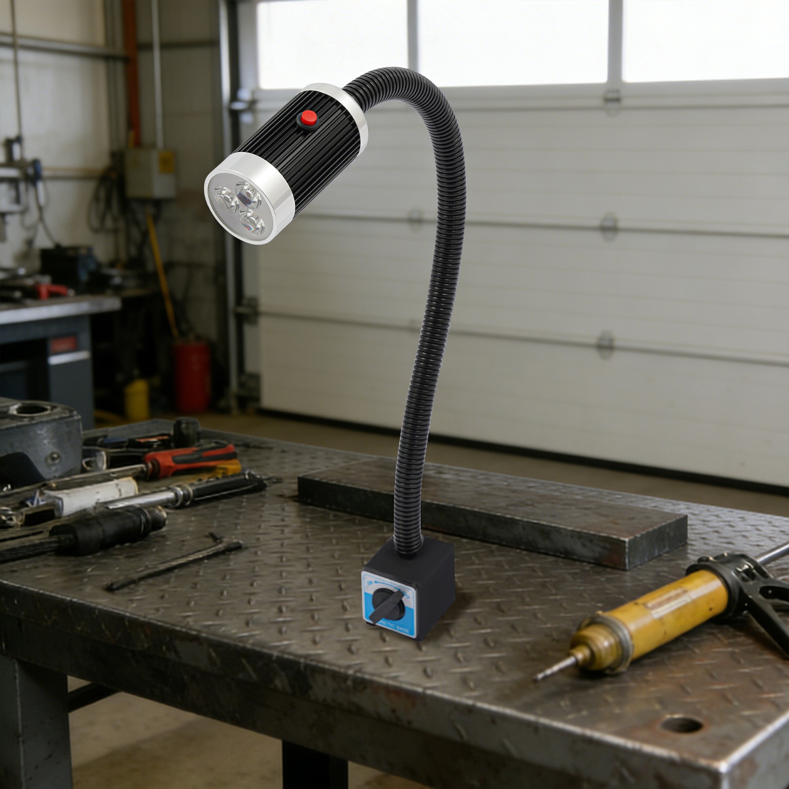 LED Machine Tool Light,110V 9W Machine Lamp w/ Magnetic Base for Lathe/Workbench
