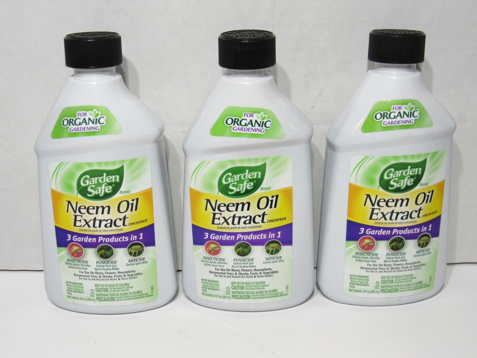 3 Pack - Organic Garden Safe Neem Oil Extract Concentrate 10 Oz Insecticide