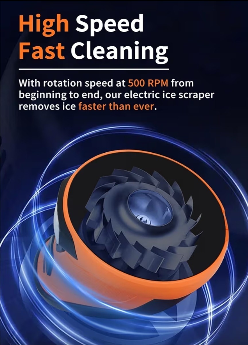 Electric Ice Scraper Cordless Car Windshield Snow Remover Rechargeable