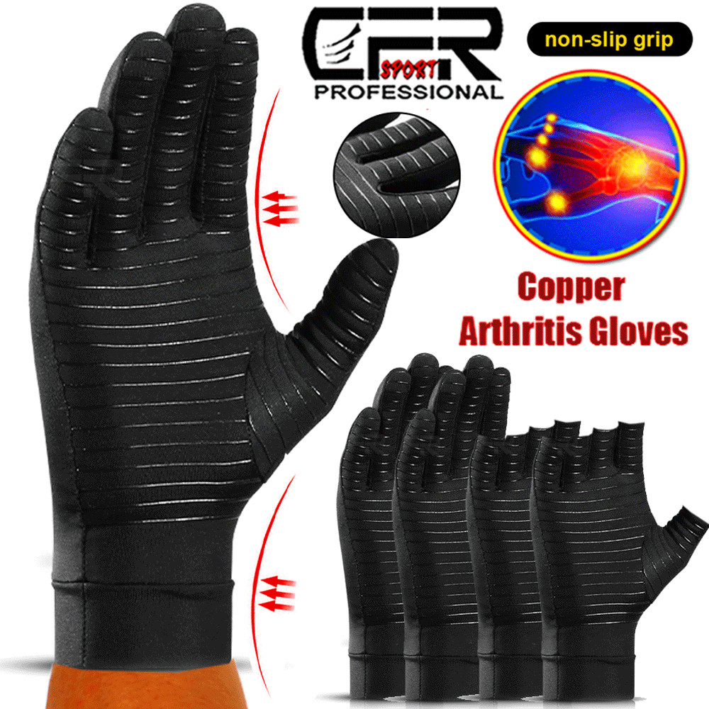 Copper Compression Gloves Arthritis Pain Relief Hand Joint Support Brace