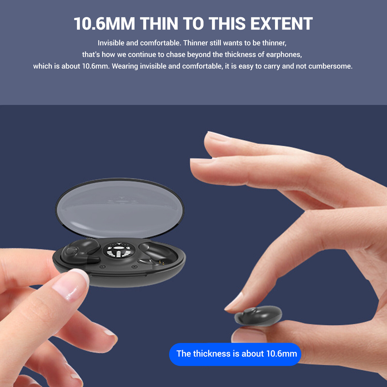 Wireless Sleep Earbuds, Comfortable Invisible Mini Sleeping Headphones, Running
