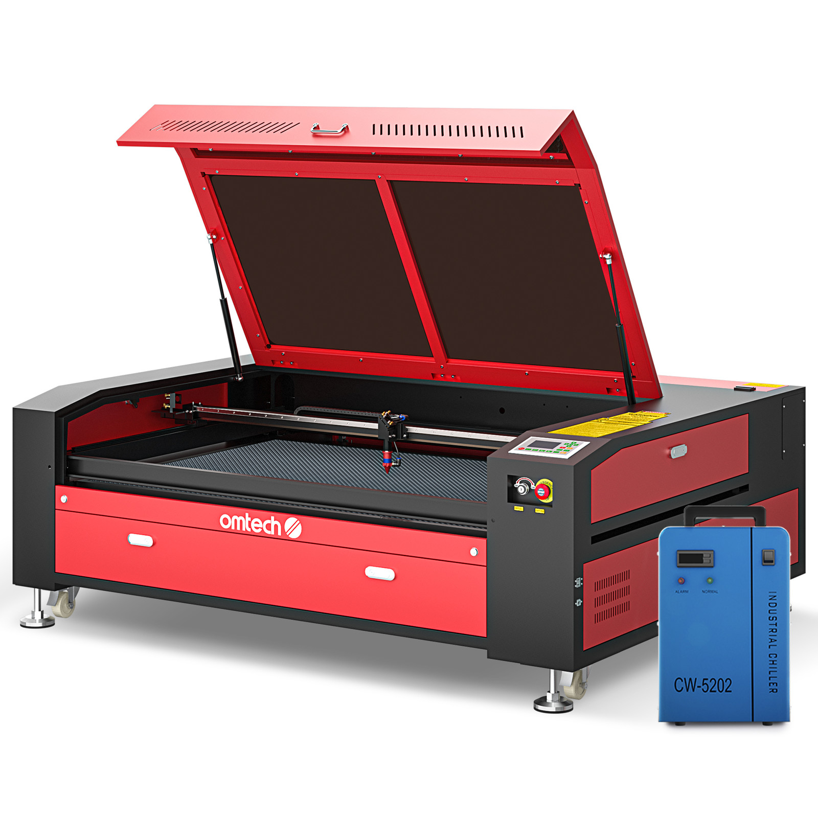 OMTech 130W 35x50 in CO2 Laser Cutting Engraver Cutter with 5202 Water Chiller