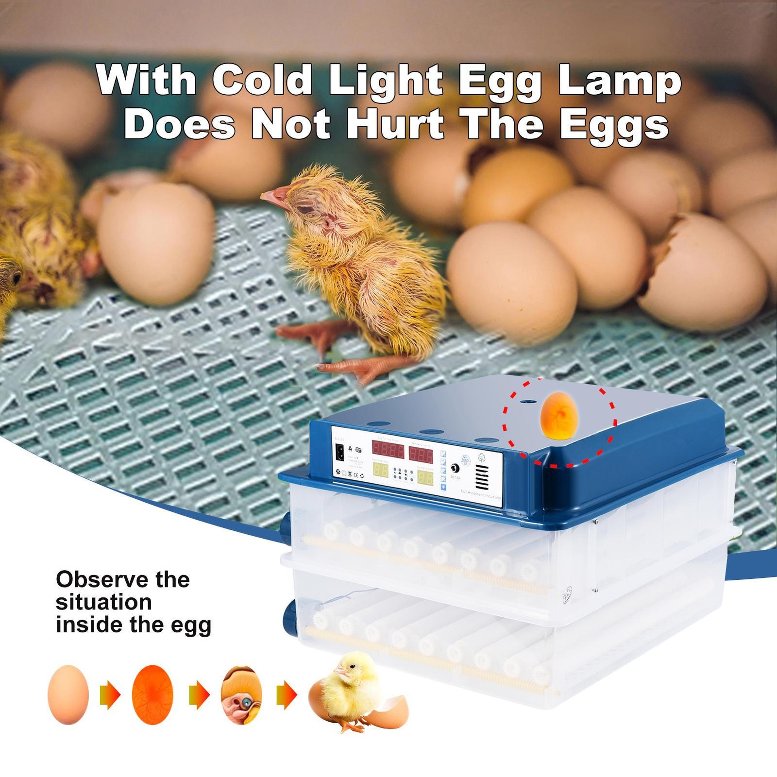 120 Eggs Incubator Temperature Control Automatic Digital Chicken Egg Hatcher New