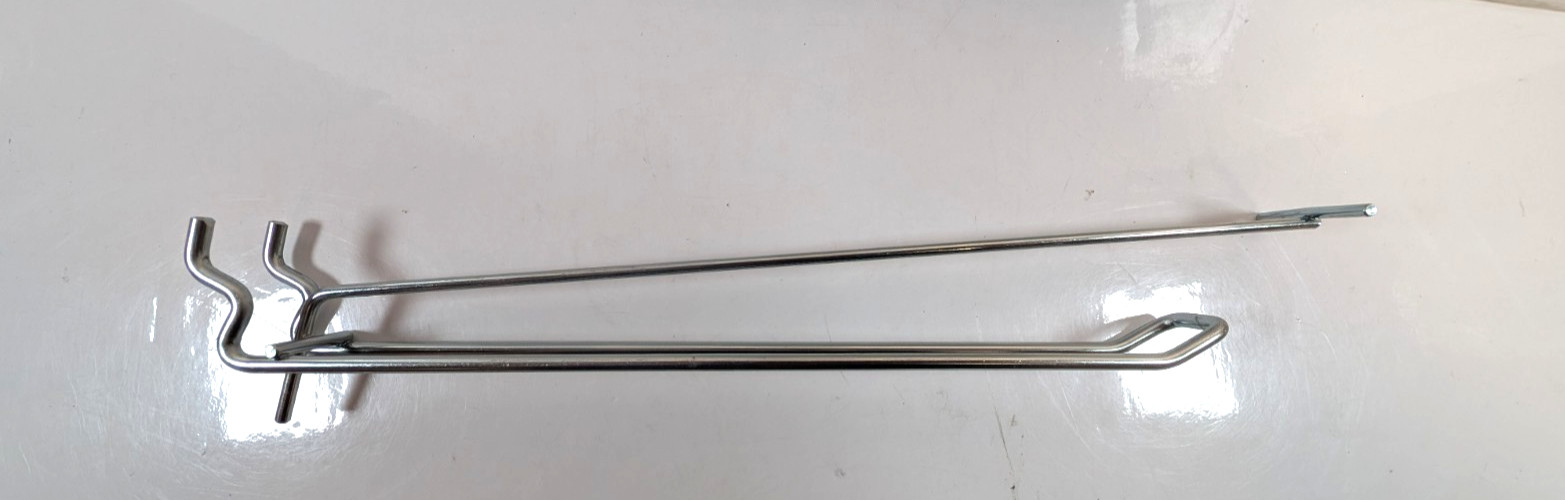 (10 Pk) Peg Hook Scanner With Loop Hanger 10" Galvanized For Peg Board