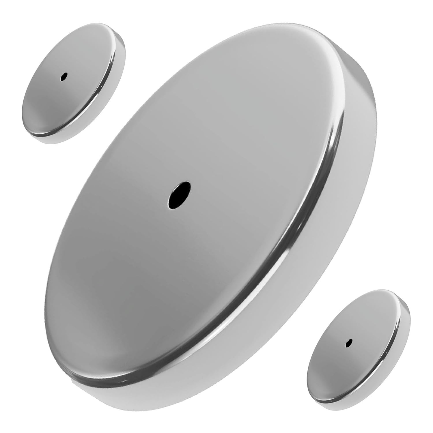 Versatile Nickel-Plated Magnets - 3-Pack with 65 lbs Pull - Indoor/Outdoor Use