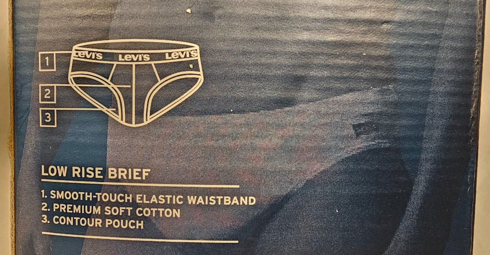 Levi's 5 Pack Premium Cotton Low Rise Briefs Large Solid Asst Blue FREE SHIPPING
