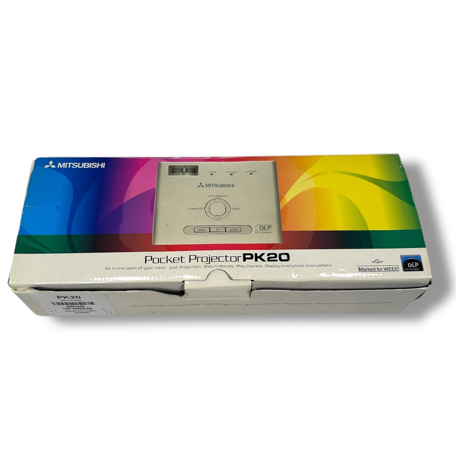 Mitsubishi Electric PK20 Mini Pocket Projector Silver DLP with Power Adapter