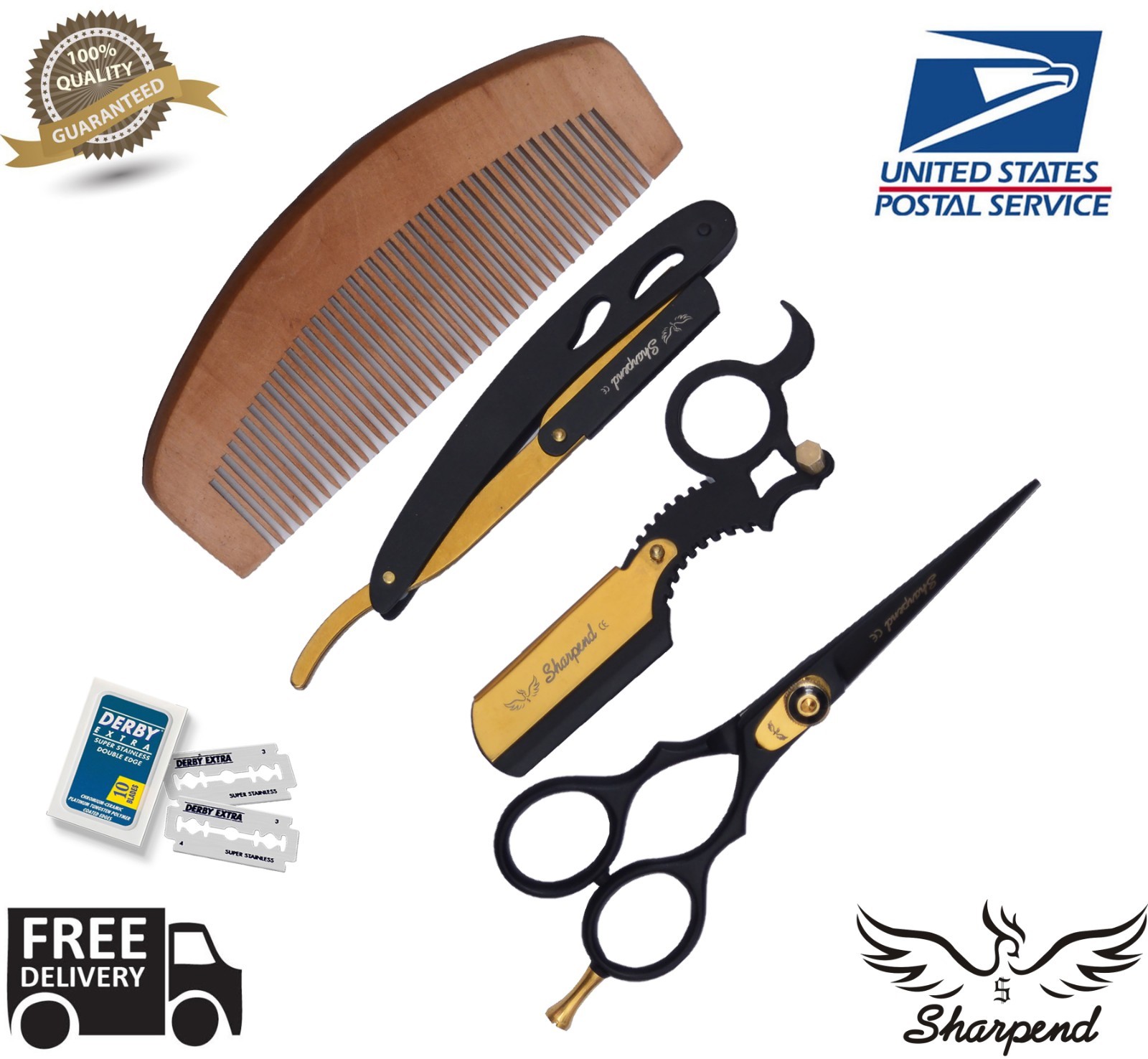 Professional Barber Salon Razor Edge Hair Cutting Scissors / Shears (5.5-Inch)