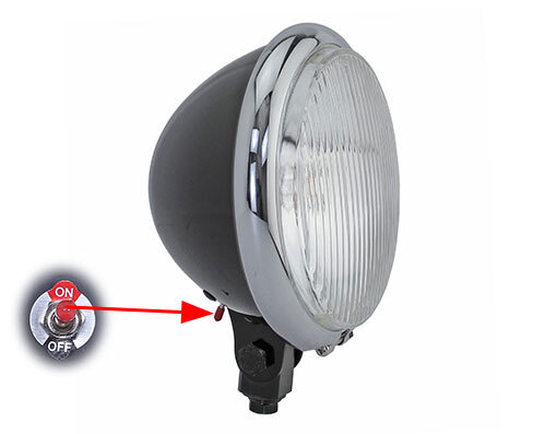 Bike BATES HEAD LIGHT LED 5 3/4 BLACK/CHROME.