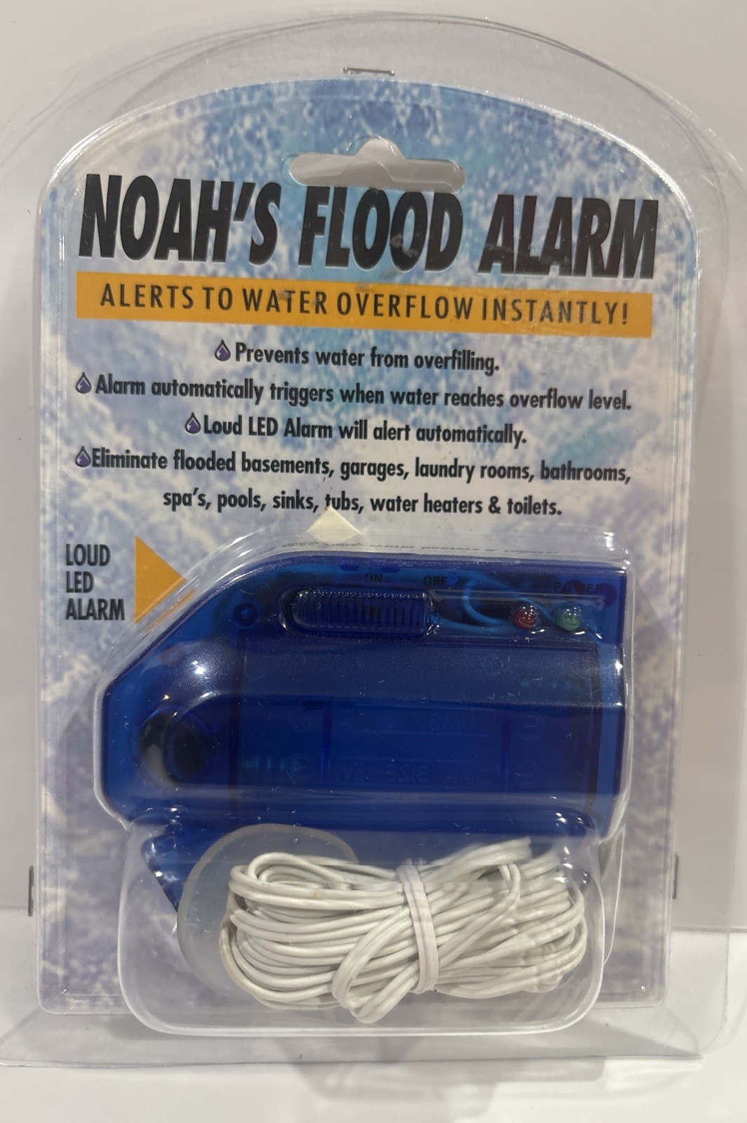 Noah’s Flood Alarm Alerts To Water Overflow Instantly Loud Led Alarm New