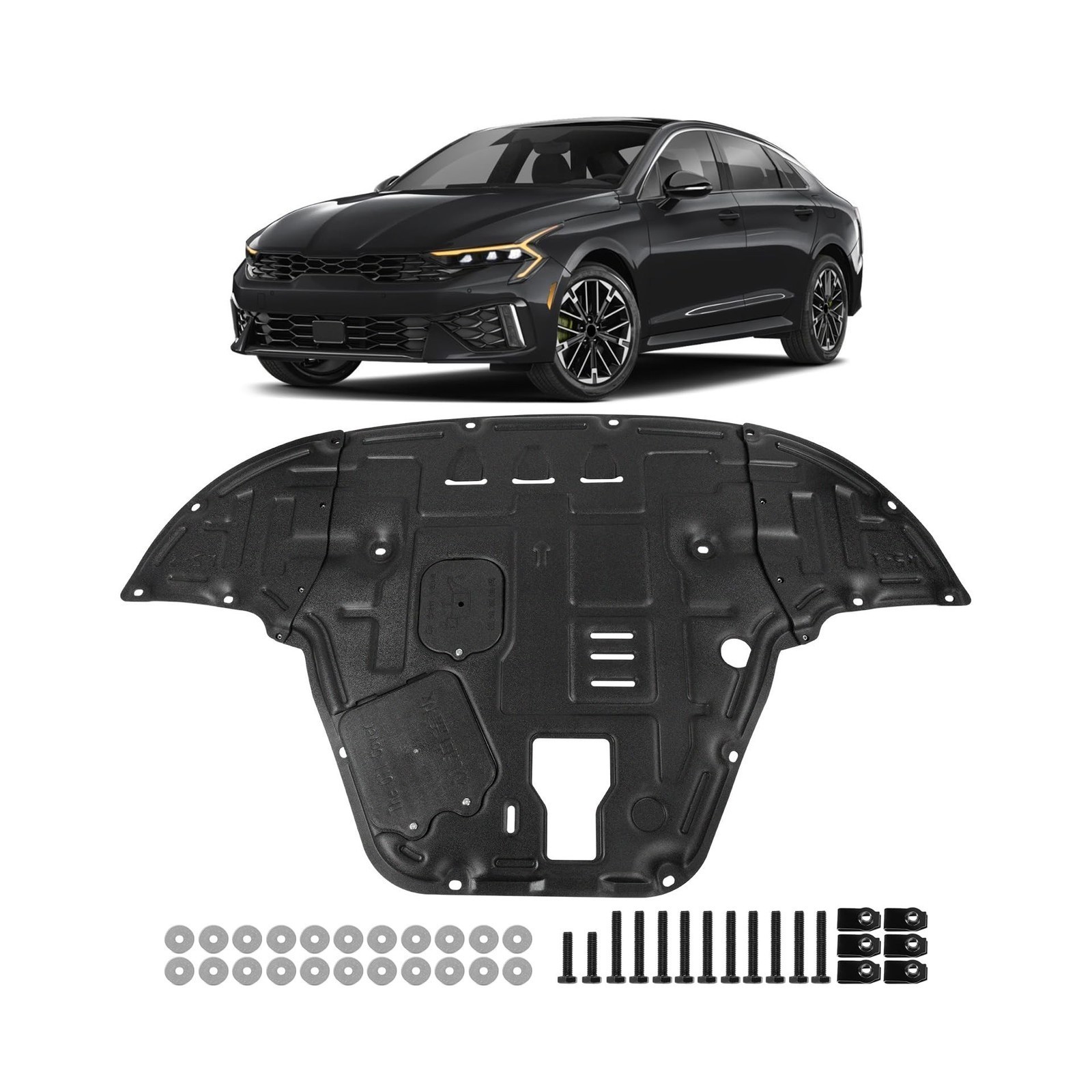 Engine Splash Shield w/Screws-Fit Kia K5 2021-2025,Under Cover Guard