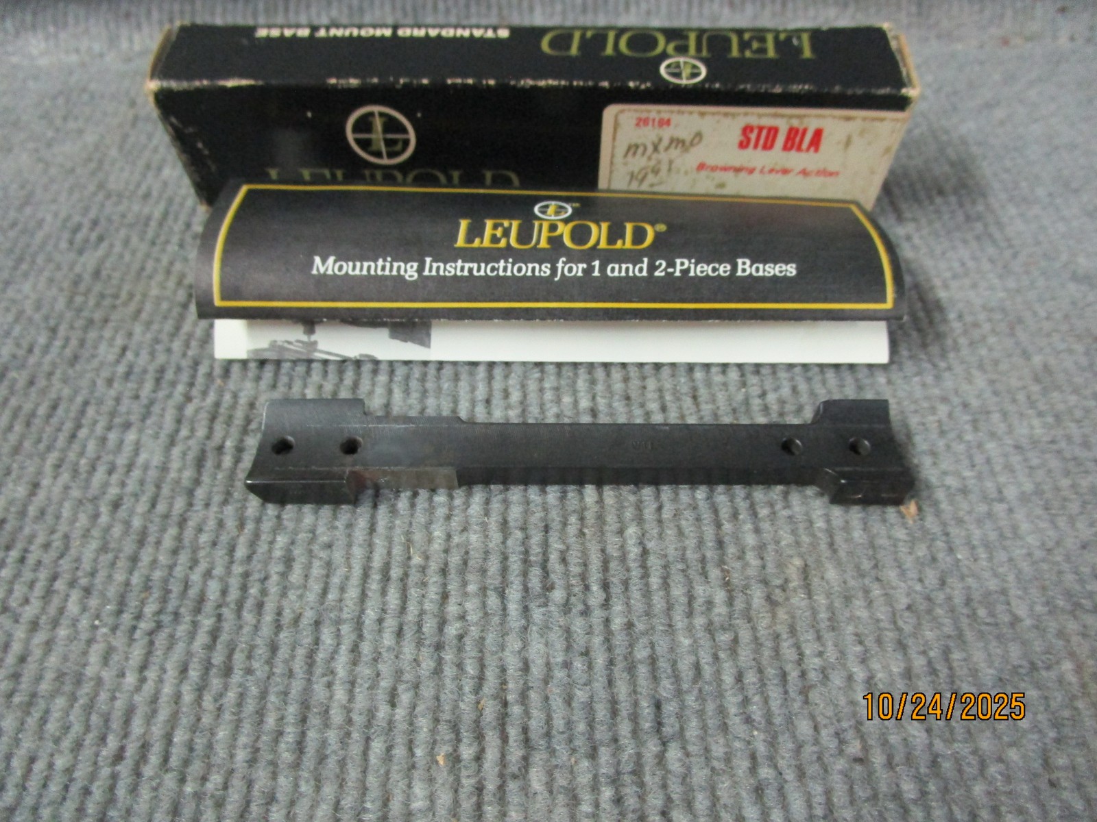 Leupold Browning Lever Action Std BlA Mount Base 26164 NOS