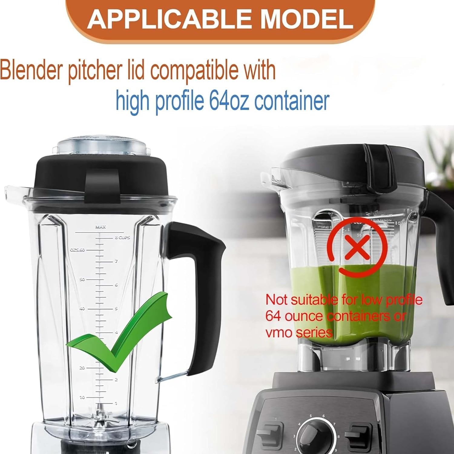 Blender Replacement Lid 64-Ounce High Profile Container