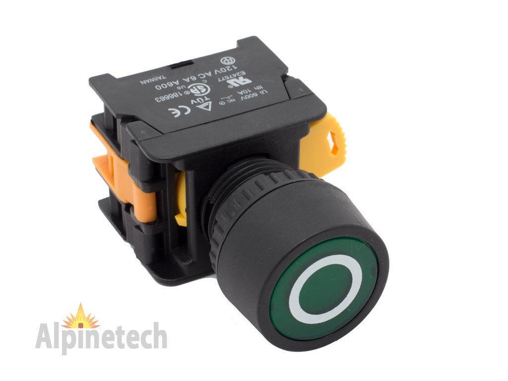 ATI PFL22 Green 22mm Push Button Latching Switch Illuminated 120V LED
