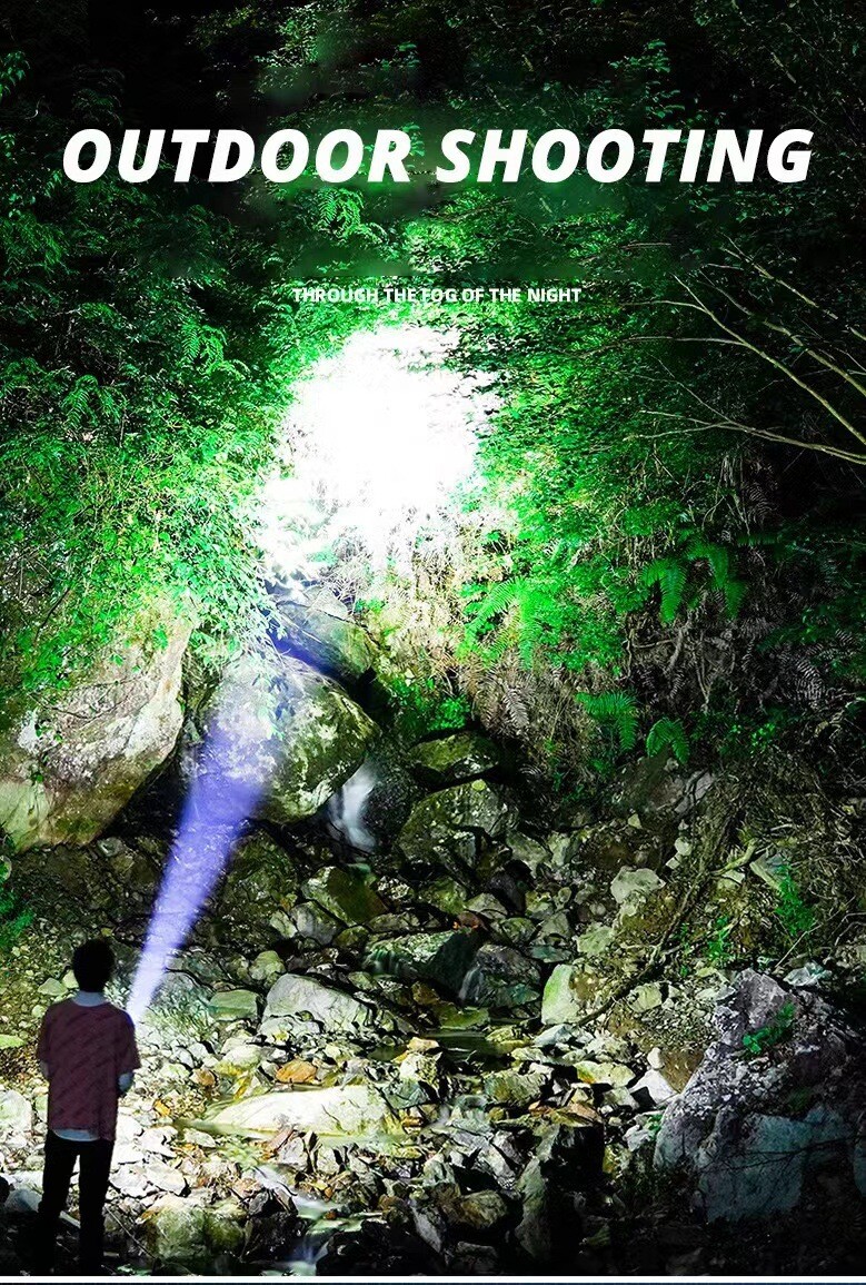 1000000 Lumens Rechargeable Super Bright LED Tactical Flashlight LED Work Light