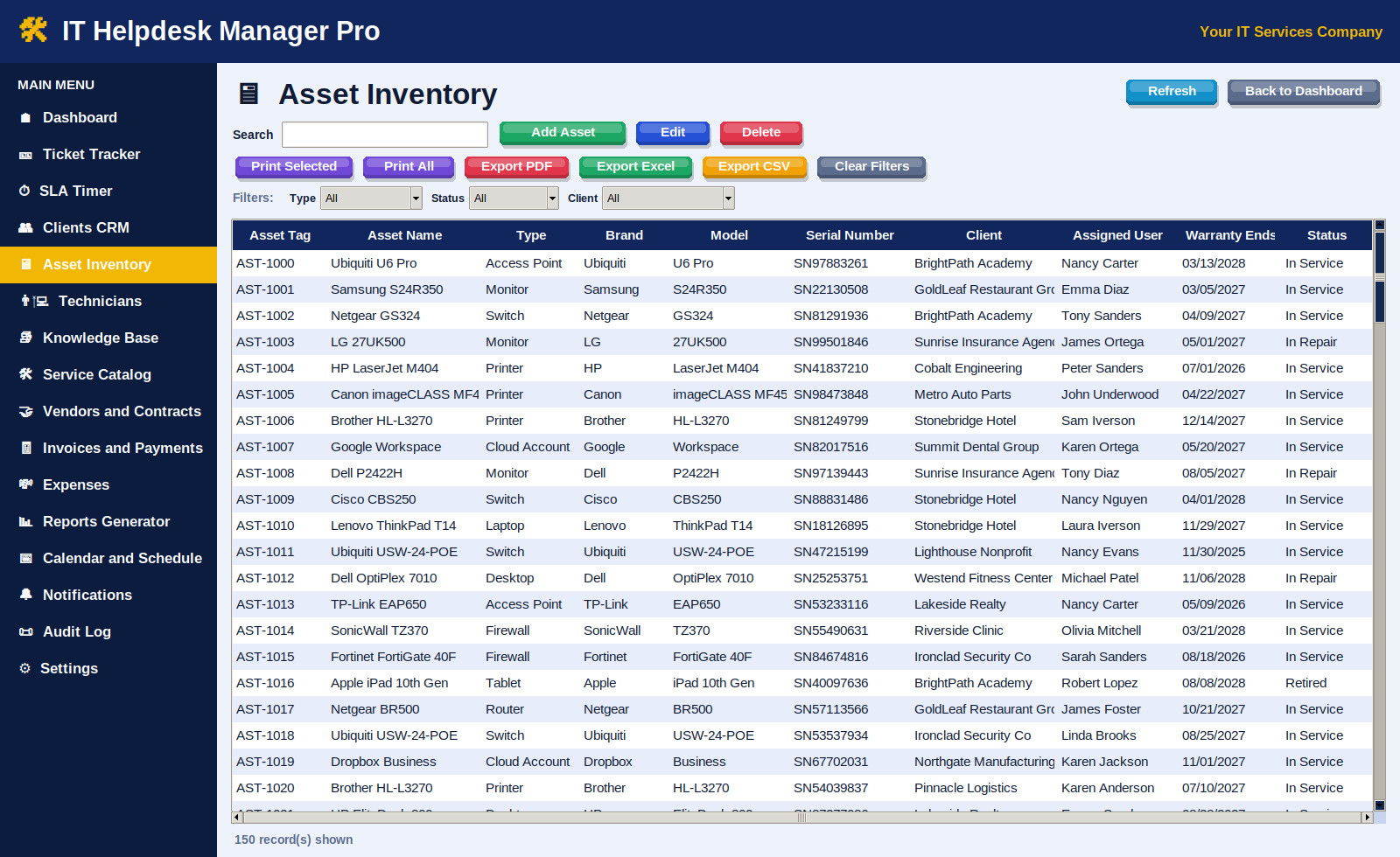 IT Helpdesk Manager Pro Software Ticket SLA CRM Invoice App Windows Mac Download